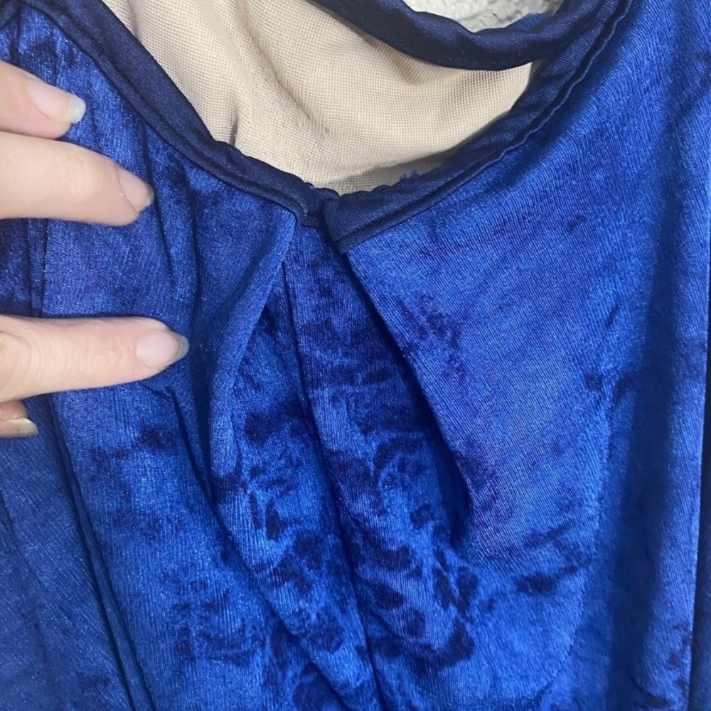 Dansco Blue Tie-Dye Dance Costume Leotard Tank Top Made In USA Adult MA - Picture 3 of 7